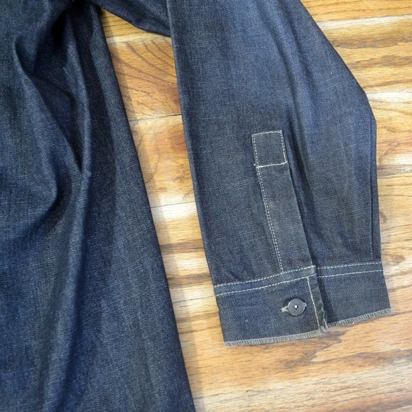 MARITHE GIRBAUD Jean Jacket Shirt Bliue Denim XL - Picture 4 of 7